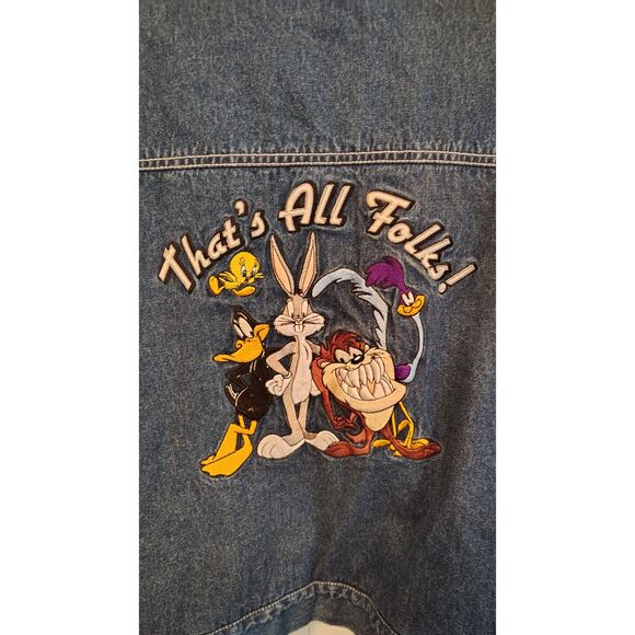 Vintage Looney Tunes Denim Sherpa lined Jacket - Picture 5 of 7